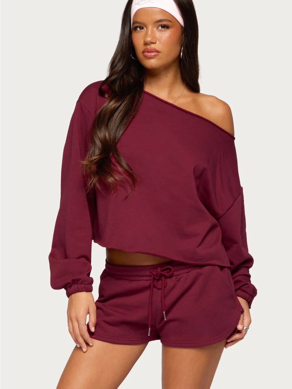 Edikted Kordelia Off Shoulder Sweatshirt